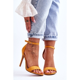 Sandales En Daim Sur Talon Haut Liberty Jaune 1