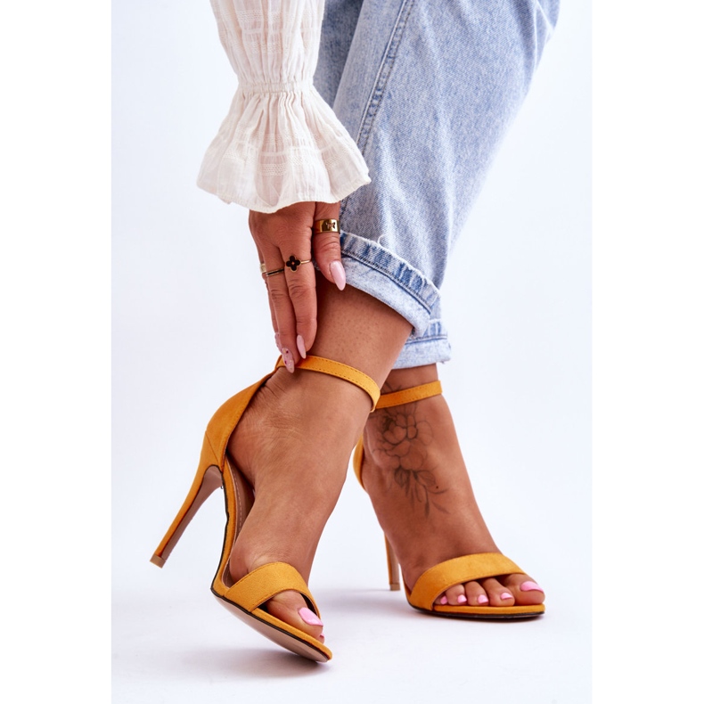 Sandales En Daim Sur Talon Haut Liberty Jaune 2