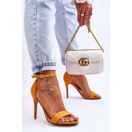 Sandales En Daim Sur Talon Haut Liberty Jaune 5