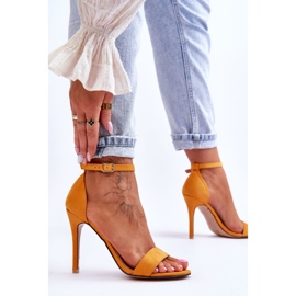 Sandales En Daim Sur Talon Haut Liberty Jaune 4