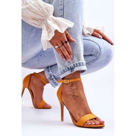 Sandales En Daim Sur Talon Haut Liberty Jaune 6
