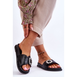 Chaussons Plateforme Femme Avec Décoration Noir Beneca le noir 2