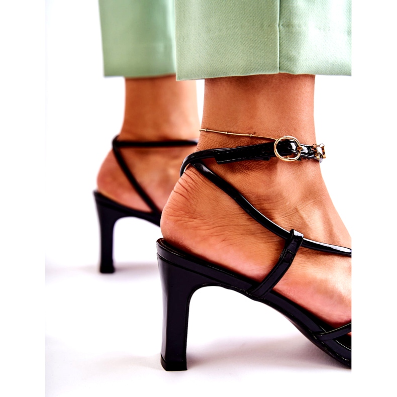 Sandales noires peintes pour femmes noires le noir 1