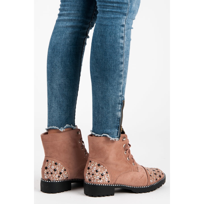 Ideal Shoes Travailleurs du daim rose 2