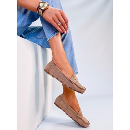 BM Anaya Mocassins femme en daim Kaki beige 2