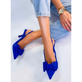 BM Escarpins Shirley bleus à talons ouverts 1