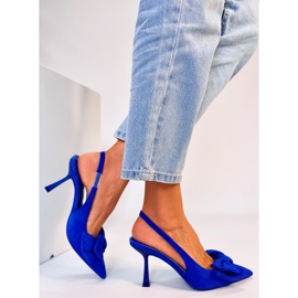 BM Escarpins Shirley bleus à talons ouverts 2