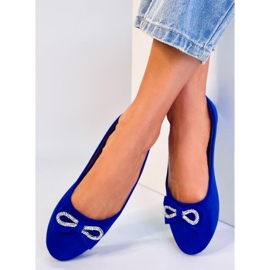BM Benoit Ballerines daim nœud bleu 1