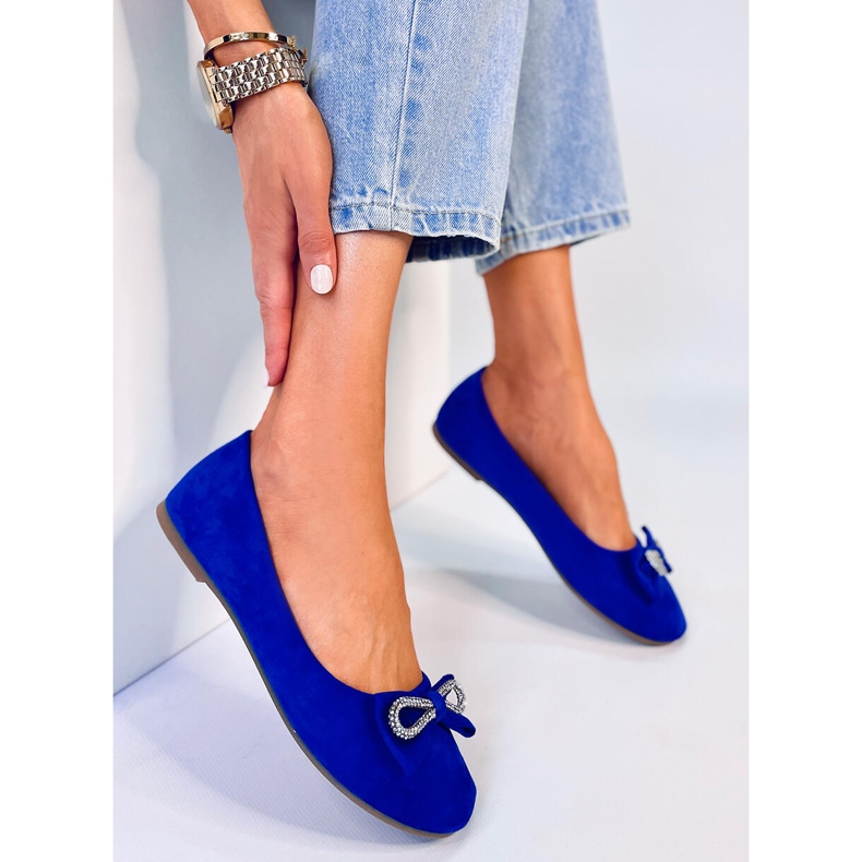 BM Benoit Ballerines daim nœud bleu 2