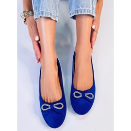 BM Benoit Ballerines daim nœud bleu 3