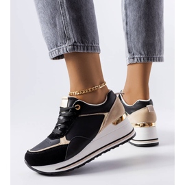 Baskets compensées noires Harvé le noir 2