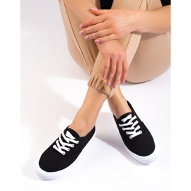 Baskets à lacets classiques pour femmes Shelovet noir 1