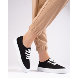 Baskets à lacets classiques pour femmes Shelovet noir 2