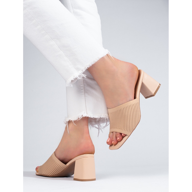 Chaussons textile femme Shelovet beige 2