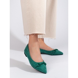 Ballerines en daim femme Shelovet vertes 2