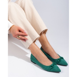 Ballerines en daim femme Shelovet vertes 3