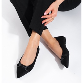 Ballerines femme Shelovet en daim noir le noir 2