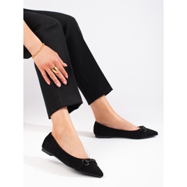 Ballerines femme Shelovet en daim noir le noir 3
