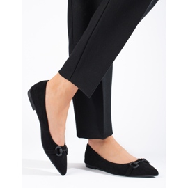 Ballerines femme Shelovet en daim noir le noir 4