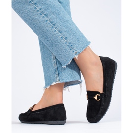 Mocassins femme Shelovet en daim noir le noir 2