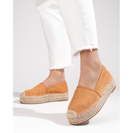 Espadrilles femme en daim Shelovet camel brun 2