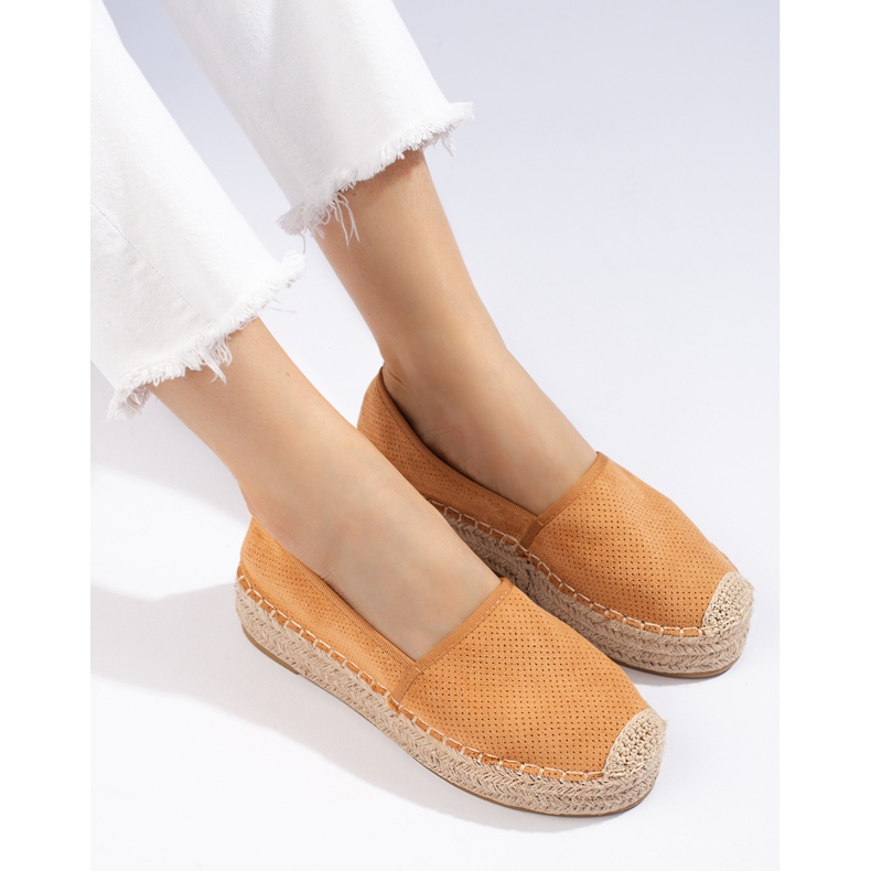 Espadrilles femme en daim Shelovet camel brun 1