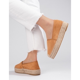 Espadrilles femme en daim Shelovet camel brun 3