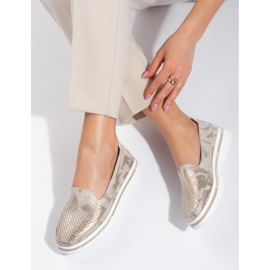 Escarpins ajourés dorés en cuir Shelovet d'or 1 Escarpins ajourés dorés en cuir Shelovet d'or 1