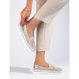 Escarpins ajourés dorés en cuir Shelovet d'or 2 Escarpins ajourés dorés en cuir Shelovet d'or 2