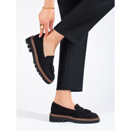 Mocassins à pampilles en daim noir Vinceza le noir 3