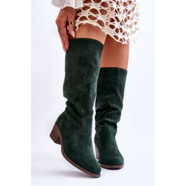 Boots Femme Daim Ajouré Vert Enriss 1