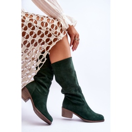 Boots Femme Daim Ajouré Vert Enriss 5
