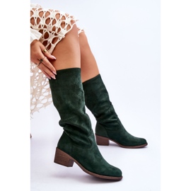 Boots Femme Daim Ajouré Vert Enriss 4