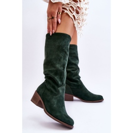 Boots Femme Daim Ajouré Vert Enriss 3