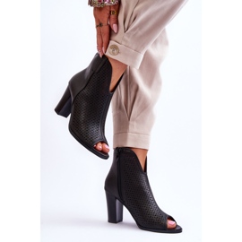 BM Bottes Ajourées Sur Un Talon Noir Florina le noir 3