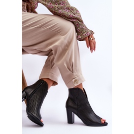 BM Bottes Ajourées Sur Un Talon Noir Florina le noir 6