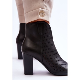 BM Bottes Ajourées Sur Un Talon Noir Florina le noir 5