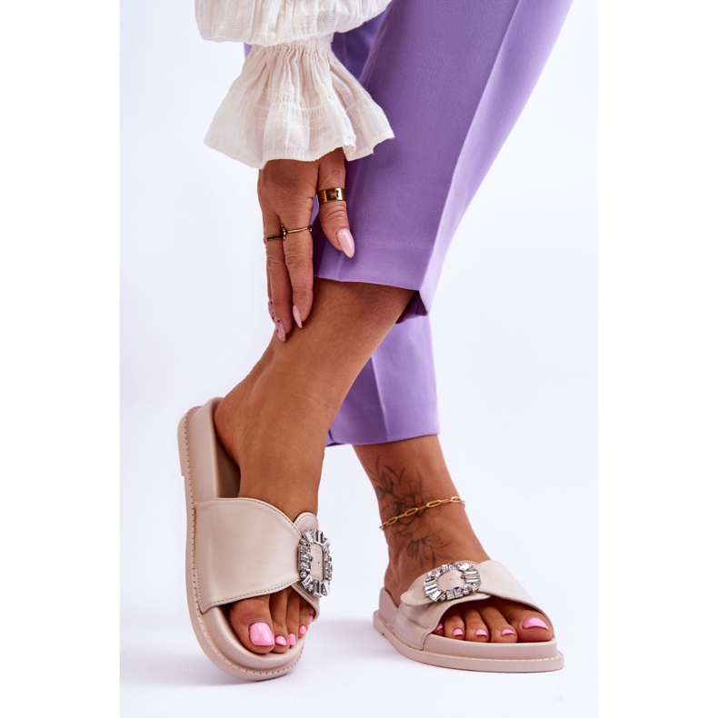 BM Chaussons Plateforme Femme Avec Décoration Beneca Beneca beige 2