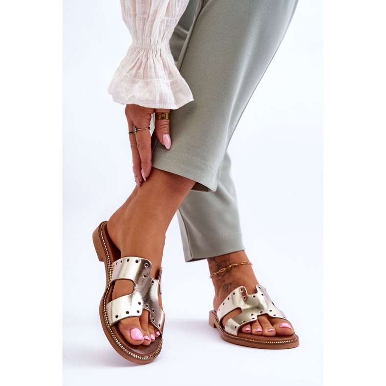 Lemar Chaussons Femme Avec Découpes Décoratives Golden Emily d'or 2