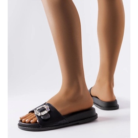 Claquettes noires ornées de strass Griegsvei 2