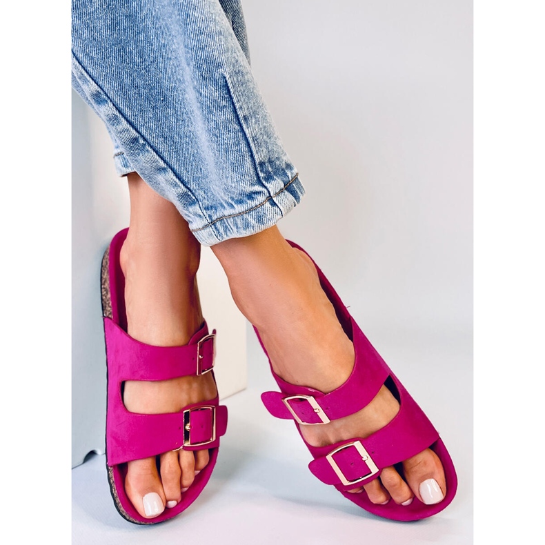 BM Babouches Byrd Fuchsia en liège rose 2