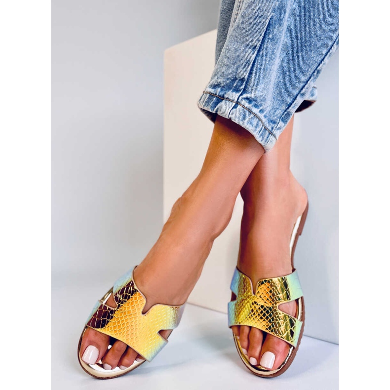 BM Chaussons femme Duey Gold opalescents doré 2