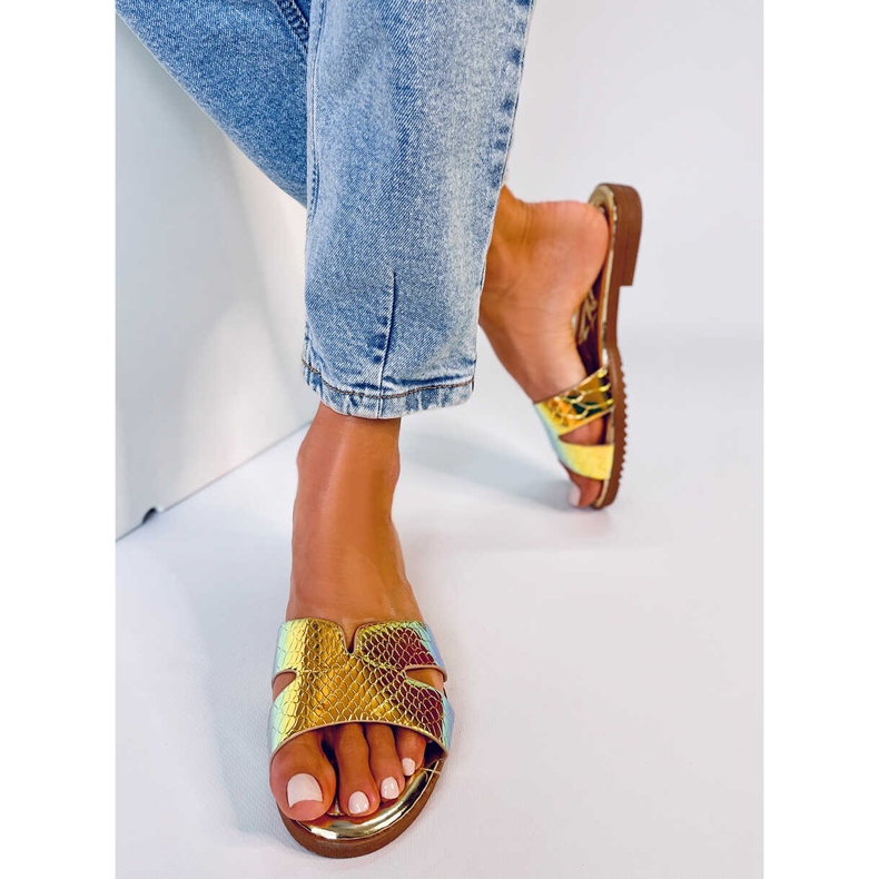 BM Chaussons femme Duey Gold opalescents d'or 1