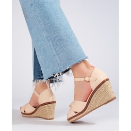 Sandales espadrilles compensées beiges Shelovet 2 Sandales espadrilles compensées beiges Shelovet 2
