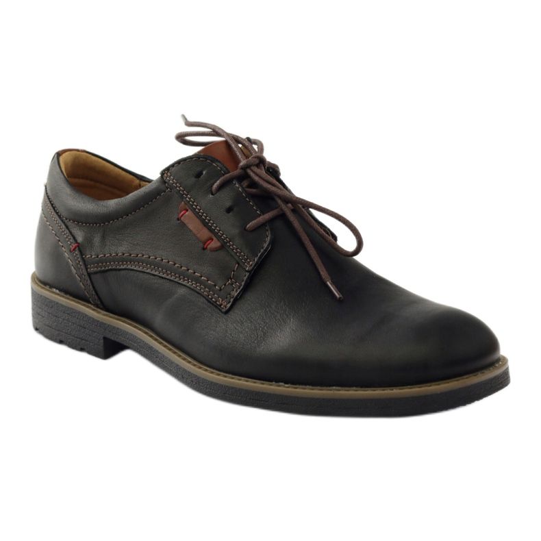 Chaussures pour hommes Riko attachées 823 le noir brun 1