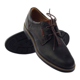 Chaussures pour hommes Riko attachées 823 noir brun 3