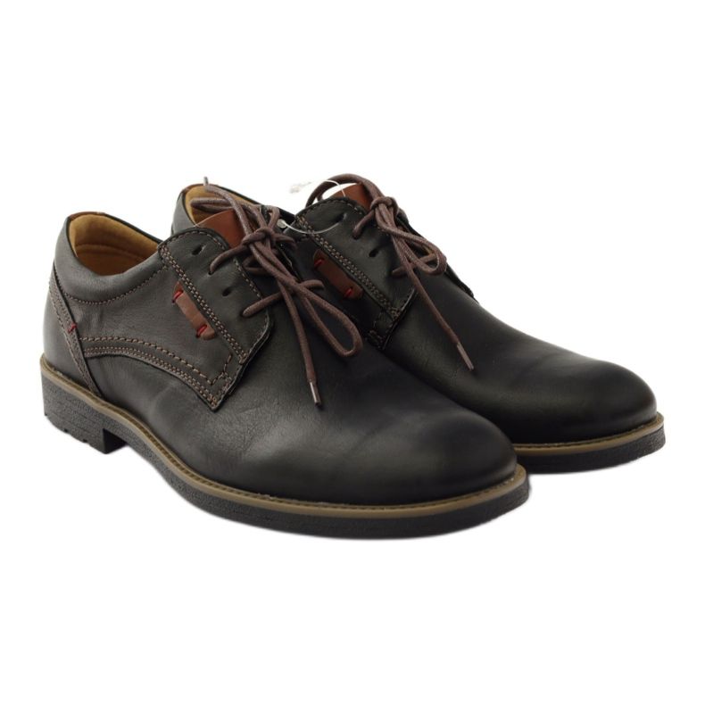 Chaussures pour hommes Riko attachées 823 le noir brun 4