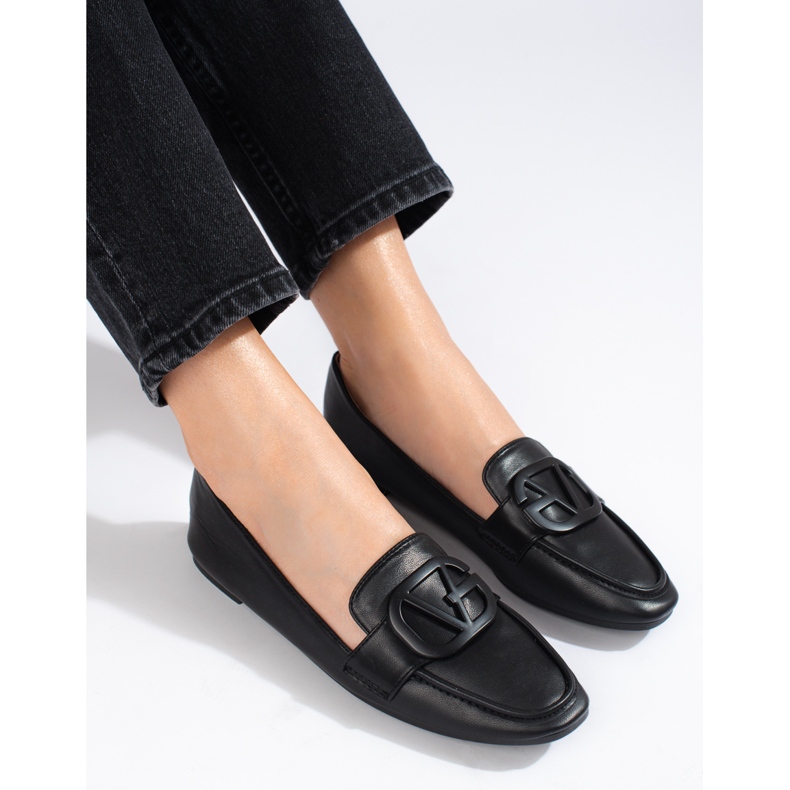 Mocassins à enfiler femme Shelovet noirs 1