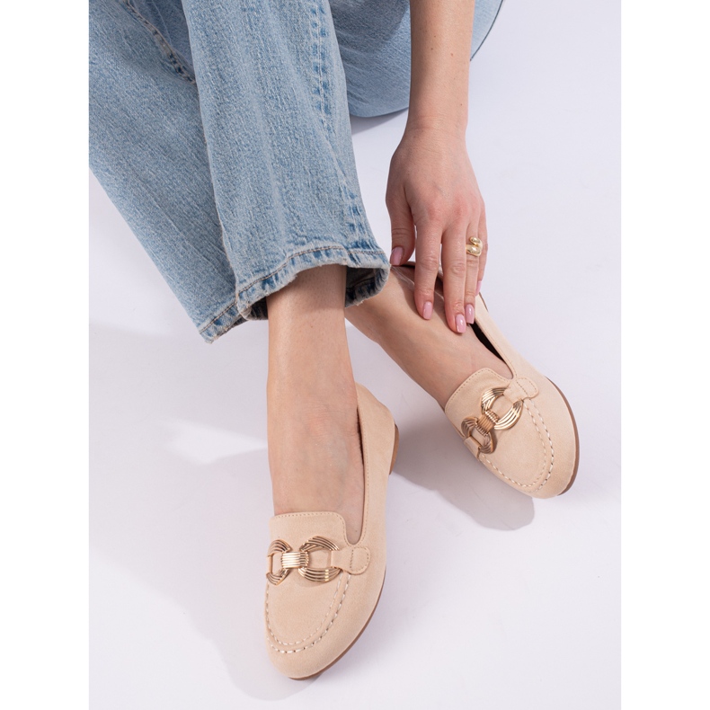 Mocassins confortables en daim beige Shelovet 1 Mocassins confortables en daim beige Shelovet 1