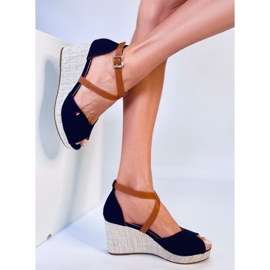 Sandales compensées à bout ouvert de Berna Black le noir 4